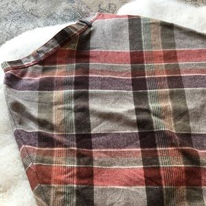 Vintage Wool Plaid Midi Skirt NWT